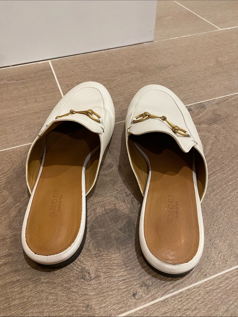 Gucci Cream Leather Horsebit Backless Mules - Picture 3 of 10